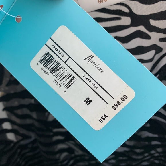NWT Marciano Black Sheer Zebra Stripes Tunic - Picture 3 of 5